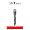 3mm, radius R1